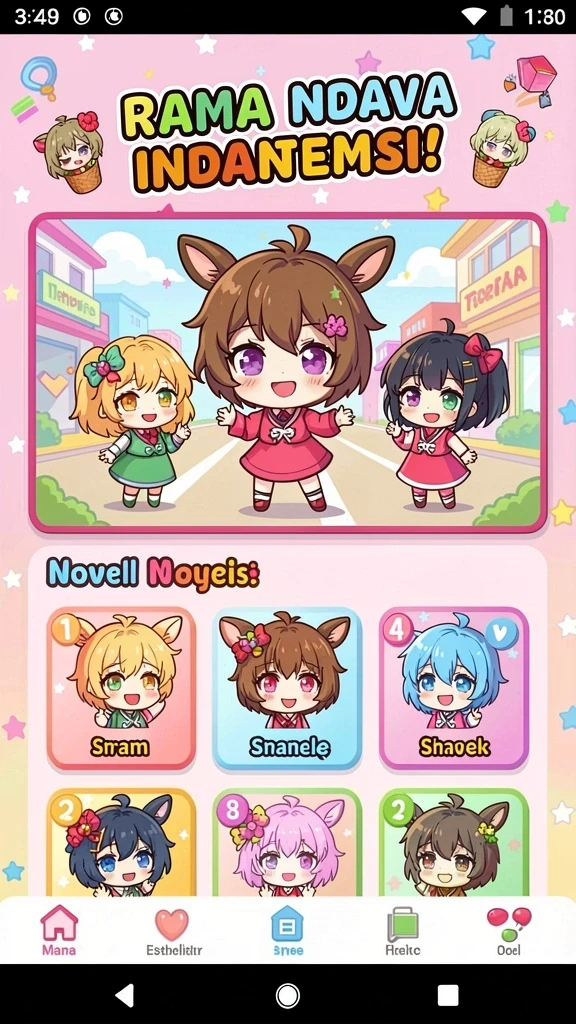 73k - Tangkapan layar menunjukkan karakter dengan power-up.