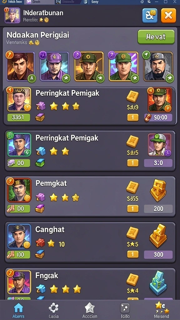 kakrp - Beragam karakter yang dapat dipilih dengan kemampuan unik.